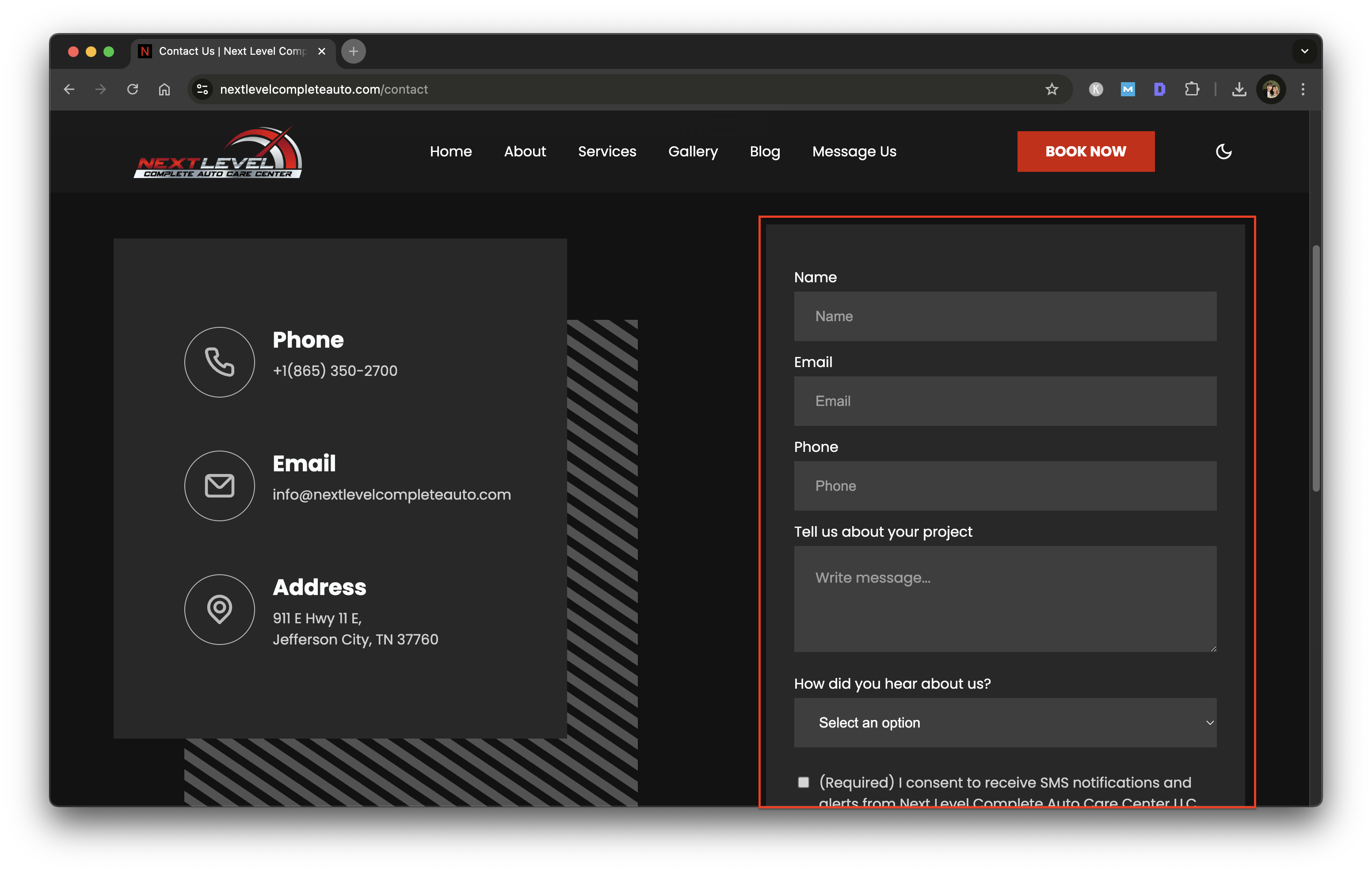 website-contact-form