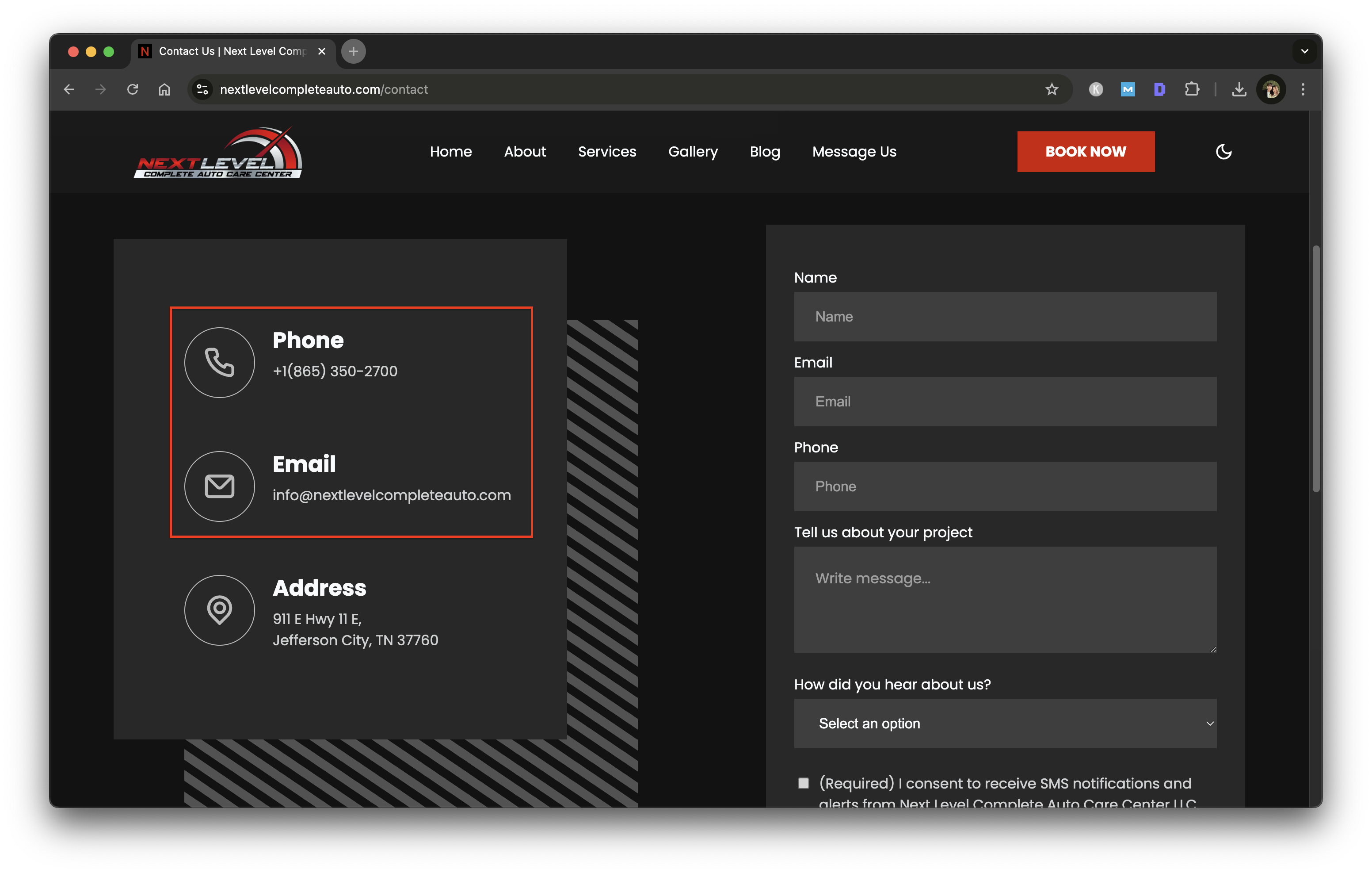 website-phone-and-email