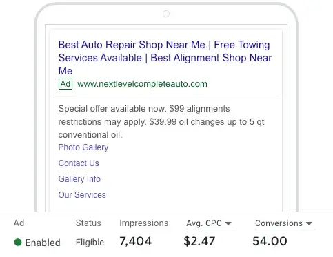 google-ads-for-auto-repair-shops-ad-status